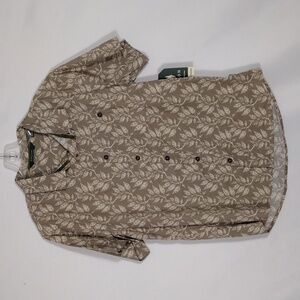 NWT Horizon By Bass Creek Outfitters Men's Brindle Branches  Cotton Shirt Sz Med